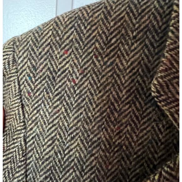 Vintage Lands End Irish Wool Tweed Blazer Brown/Tan SZ6 - Picture 5 of 8